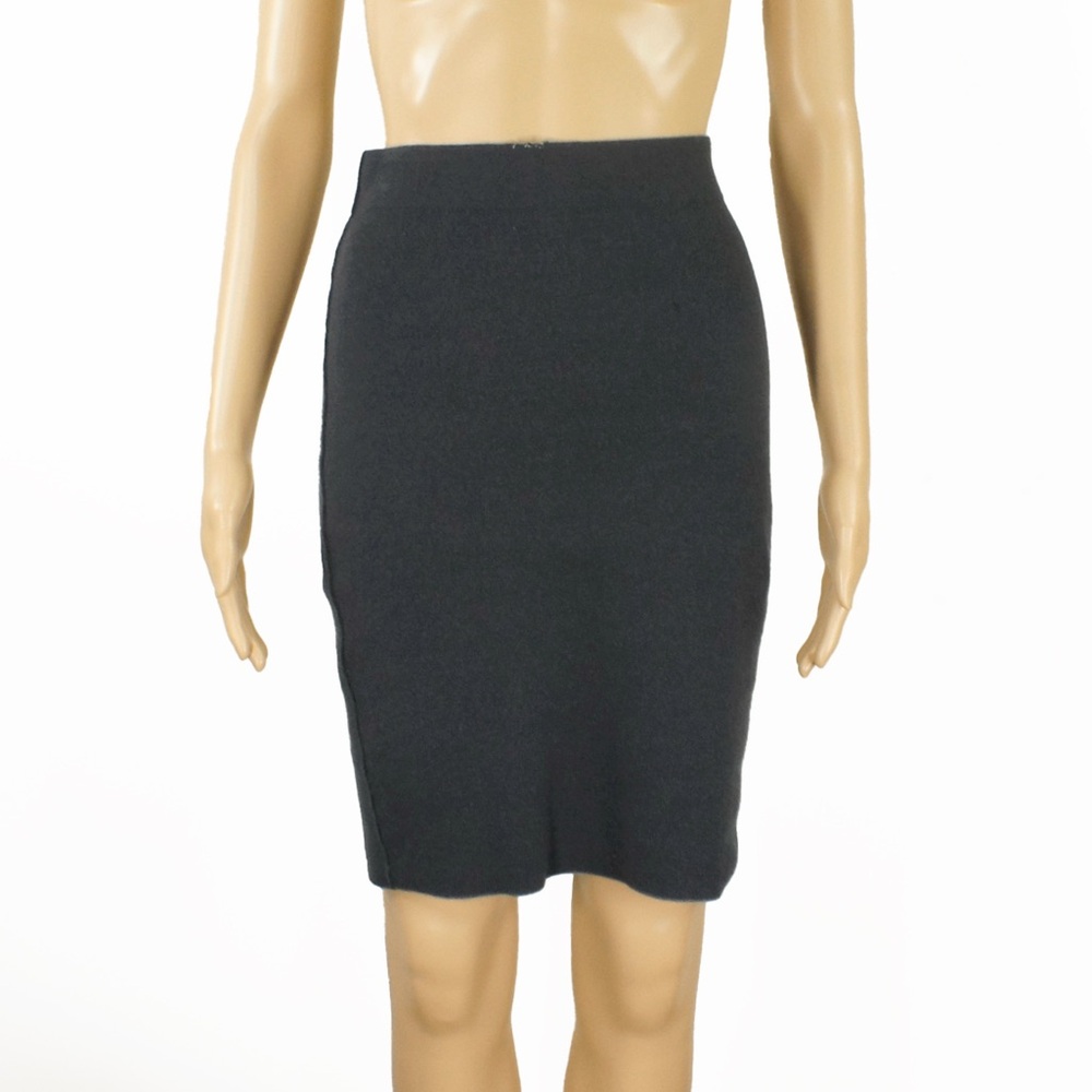 Iris Von Arnim Charcoal Dark Grey Cashmere Knit Skirt